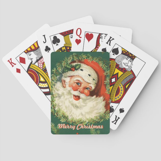 Retro Santa Playing Cards Spielkarten (Rückseite)