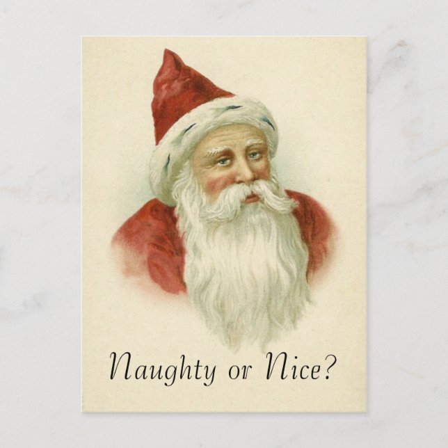 Retro Santa Postcard Feiertagspostkarte (Vorderseite)