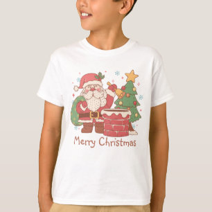 Retro Santa Ready to go down Chimney Weihnachten T-Shirt