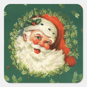 Retro Santa Stickers