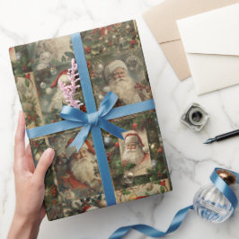 Retro Santa & Viktorianische Weihnachtsfeier Geschenkpapier