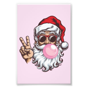Retro Santa Weihnachtsblase Vintag Fotodruck