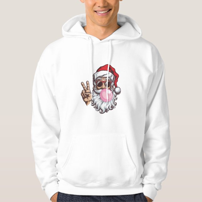 Retro Santa Weihnachtsblase Vintag Hoodie (Vorderseite)