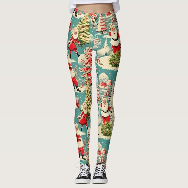 Retro Santa Wunderland 2 Leggings (Vorderseite)