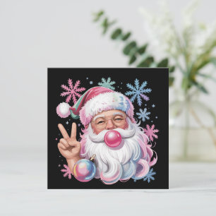Retro Santa Xmas rosa Sonnenbrille Blubble Gum Feiertagskarte