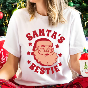 Retro Santa's Bestie Modern Women's Christmas T-Shirt