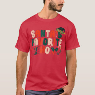 Retro Santas Favorite Ho Christmas Vibes Family Ch T-Shirt