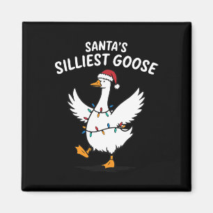 Retro Santas verrückteste Gans Weihnachten Dumm Ga Magnet