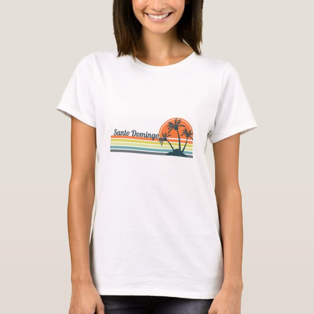 Retro Santo Domingo Sunset T-Shirt (Vorderseite)