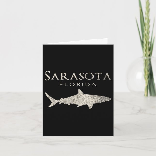 Retro Sarasota Fl Hai  Karte (Vorderseite)