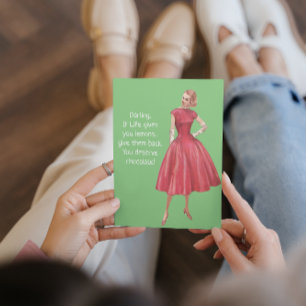 Retro Sarcastic Woman - Wenn das Leben dir Lemonen Karte