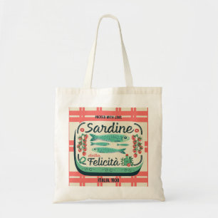 Retro Sardine Tomaten Italien Leinwand Feinschmeck Tragetasche