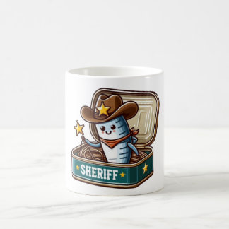 Retro-Sardinen-Cowboy-Sheriff-Tasse Kaffeetasse