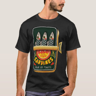 Retro-Sardinen-Dosen-Illustration T-Shirt