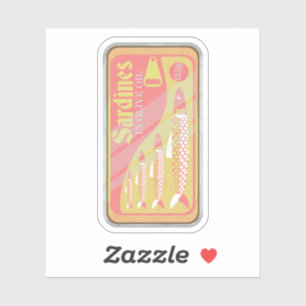 Retro Sardines Poster Aufkleber