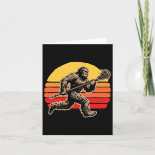Retro Sasquatch Lax Bigfoot Lacrosse Vintage Stimm Karte