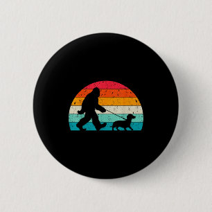 Retro Sasquatch Liebhaber Doxie Wiener Hund Spazie Button