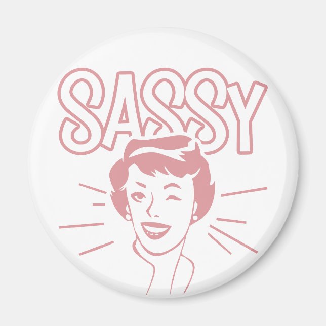 Retro Sassy Attitude Magnet (Vorne)