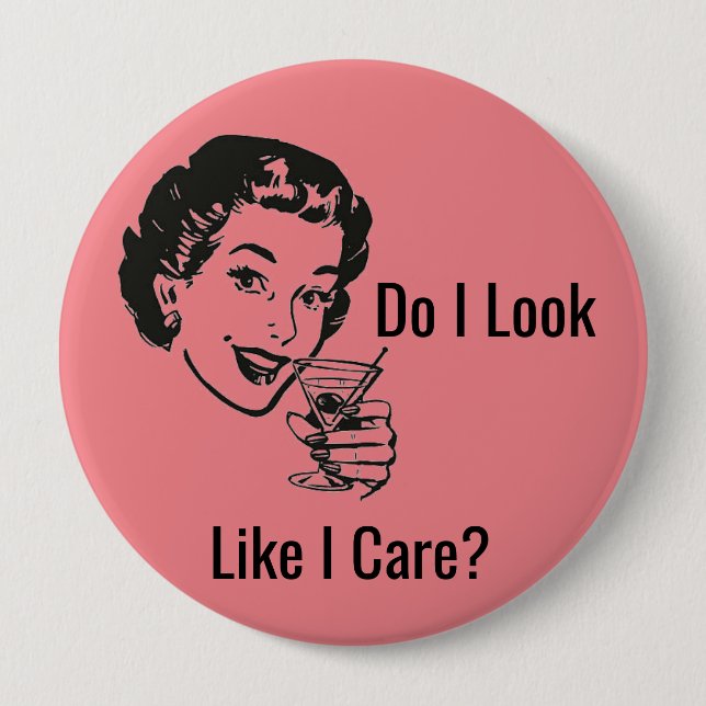 Retro Sassy Lady Button (Vorderseite)