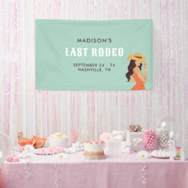 Retro Sassy Last Rodeo Pink Green Bachelorette Banner