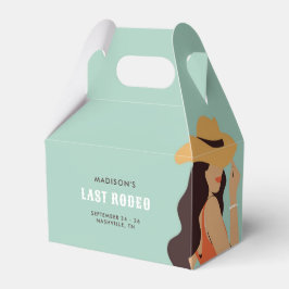 Retro Sassy Last Rodeo Pink Green Bachelorette Geschenkschachtel