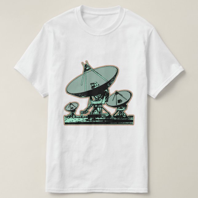 Retro Satellite Dish Graphic T-Shirt (Design vorne)