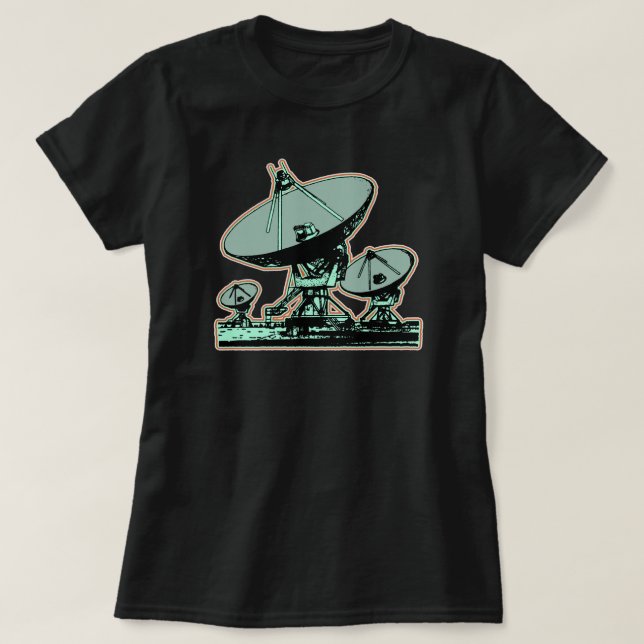 Retro Satellite Dish Graphic T-Shirt (Design vorne)