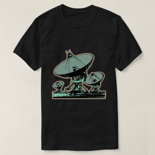 Retro Satellite Dish Graphic T-Shirt (Design vorne)