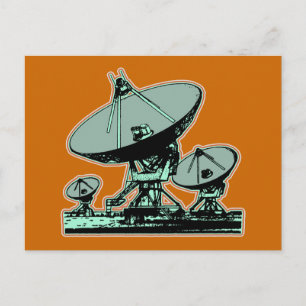 Retro-Satellitenschüssel-Grafik Postkarte