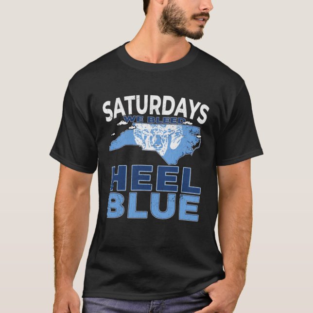 Retro Saturdays We Bleed Heel Blue State of North  T-Shirt (Vorderseite)