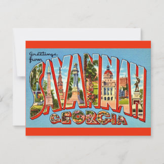 Retro Savannah Georgia Postcard Postkarte