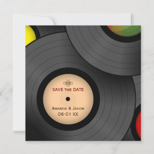 Retro Save the Date Einladung der VinylPlatten