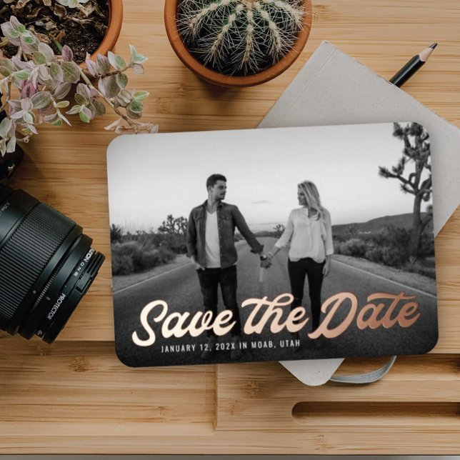 Retro Save the Date Foil Einladung (Von Creator hochgeladen)