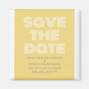 Retro Save the Date Magnet, Gelb Magnet