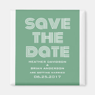 Retro Save the Date Magnet, grün Magnet