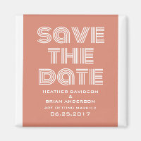 Retro Save the Date Magnet, Orange