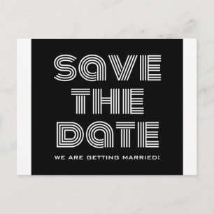 Retro Save the Date Postkarte, schwarz Ankündigungspostkarte