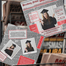 Retro Save The Date Zeitschrift Zeitung Abschlussf