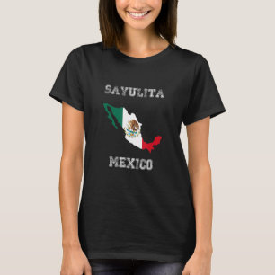 Retro Sayulita Mexiko erschüttert mexikanische Fla T-Shirt