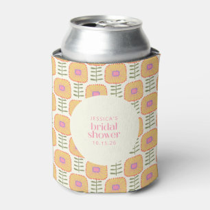 Retro Scandi Gelb Orange Blumen Brautparty Dosenkühler