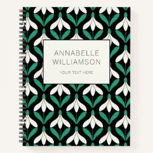 Retro Scandi Mitte Jahrhundert Modernes Schneefall Notizbuch