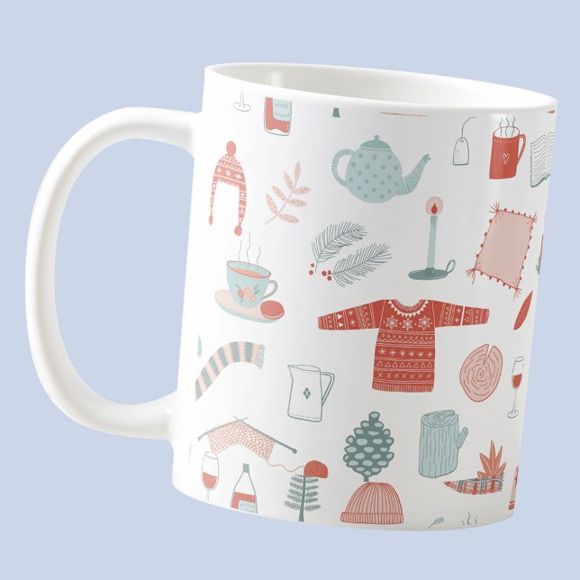 Retro Scandinavian Hygge Kaffeetasse (Hygge cosy Scandinavian style coffee mug)