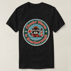 Retro Scarborough Waschbär Wellen T-Shirt