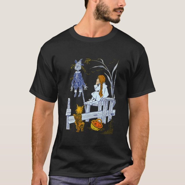 Retro Scarecrow zum Zauberer von Oz Dorothy T-Shirt (Vorderseite)