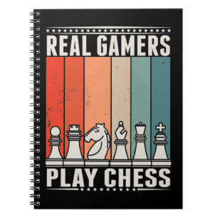 Retro Schach Gamer Board Spiel Schachfiguren Notizblock