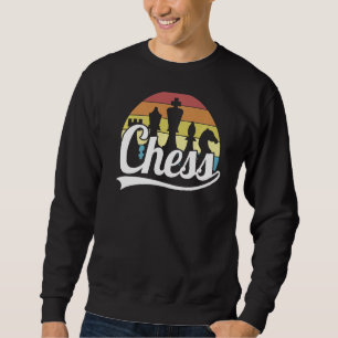 Retro Schach Spieler Figures Vintage Schachpartien Sweatshirt