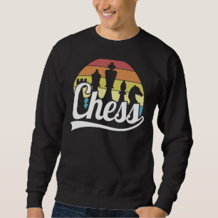 Retro Schach Spieler Figures Vintage Schachpartien Sweatshirt