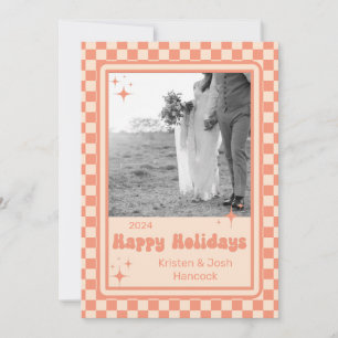 Retro Schachbrett Holiday Card Feiertagskarte