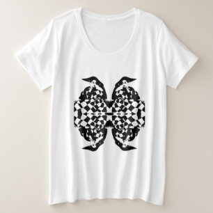 Retro-Schachbrett mit hoher Mode für Frauen Große Größe T-Shirt