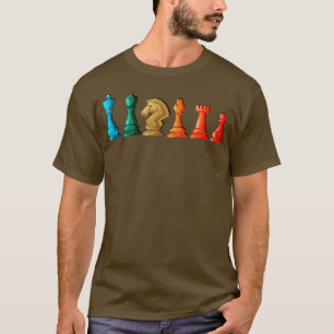 Retro Schachfiguren Brettspiel Schach T-Shirt